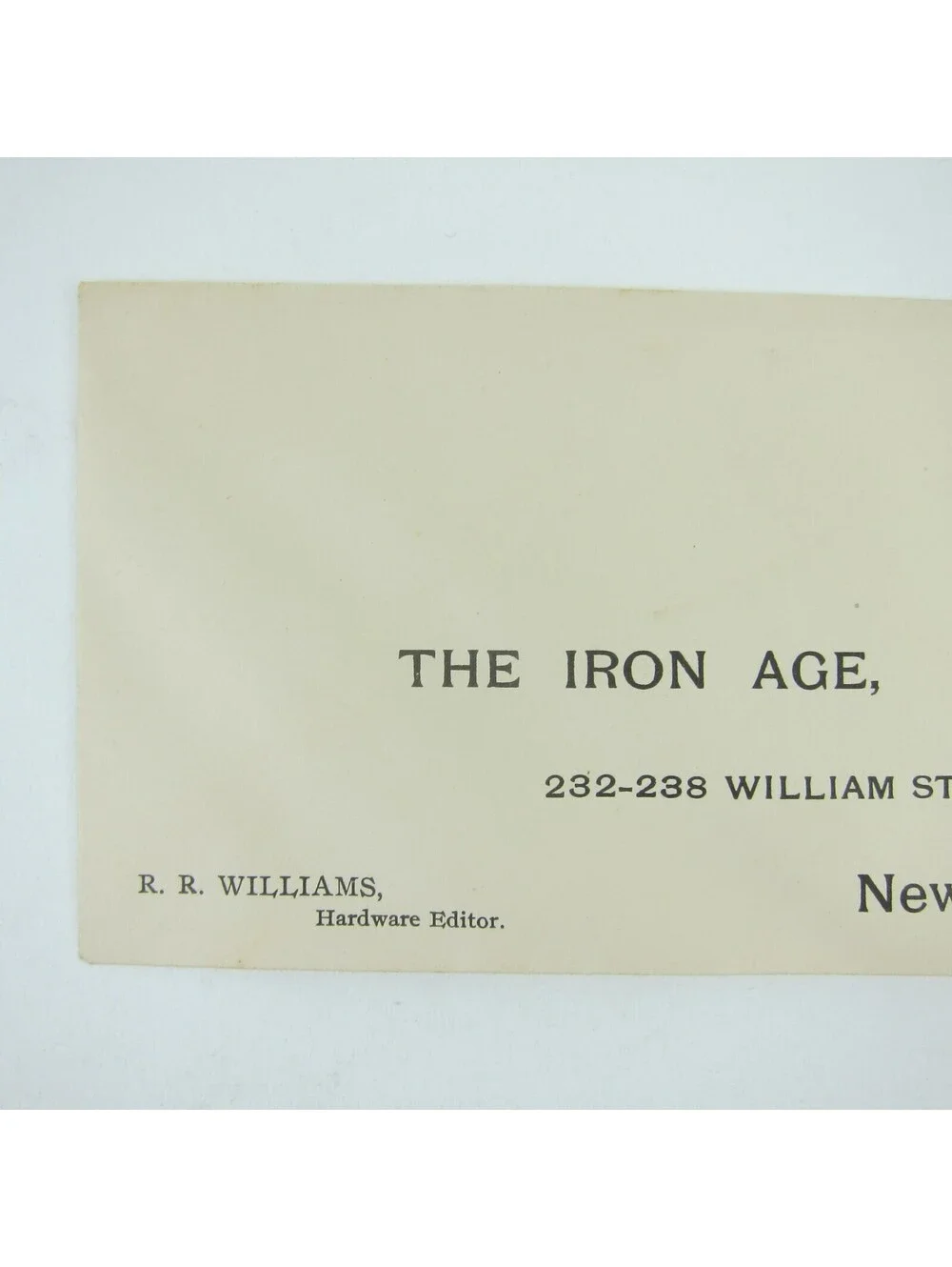 US Postal Stationery RR Williams The Iron Age New York 2 cent Washington Antique